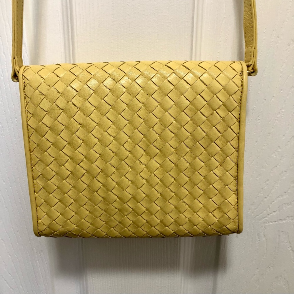 VINTAGE Talbots Yellow Woven Crossbody Bag / Clutch Spring / Summer Cottagecore - Picture 5 of 14
